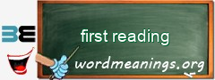 WordMeaning blackboard for first reading